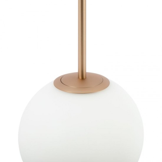 68464-045 Matt Gold Pendant with White Glass Ø20