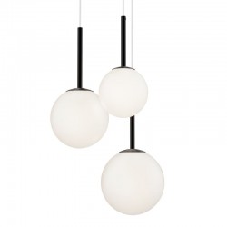 68460-045 Black 3 Light Cluster Fitting with White Glasses