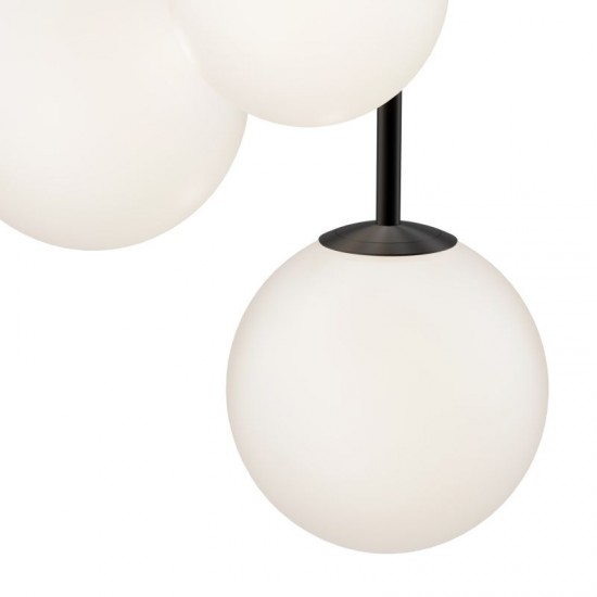 68460-045 Black 3 Light Cluster Fitting with White Glasses