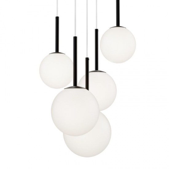 68461-045 Black 5 Light Cluster Fitting with White Glasses
