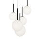 68461-045 Black 5 Light Cluster Fitting with White Glasses