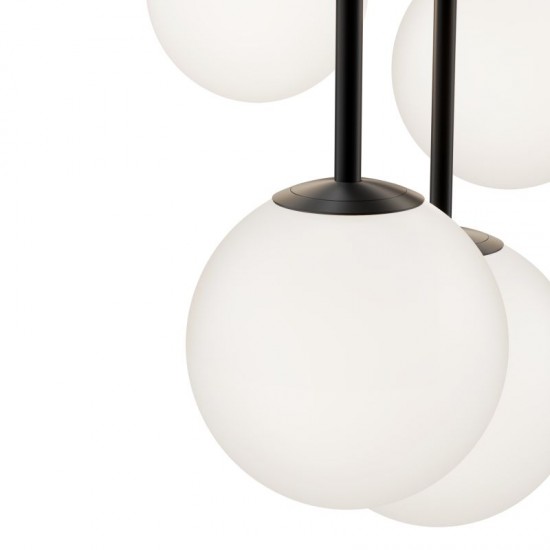 68461-045 Black 5 Light Cluster Fitting with White Glasses