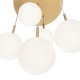 68449-045 Gold 5 Light Cluster Fitting with White Glasses