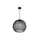 73457-045 Black Wicker Pendant with White Glass Diffuser
