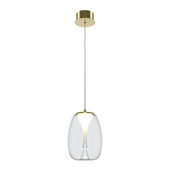 73614-045 Satin Gold LED Pendant with Clear Glass