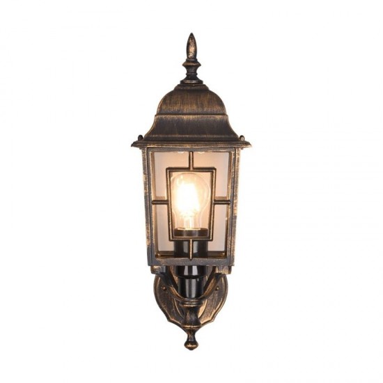 77784-049 Black & Gold Wall Lamp with Clear Diffuser