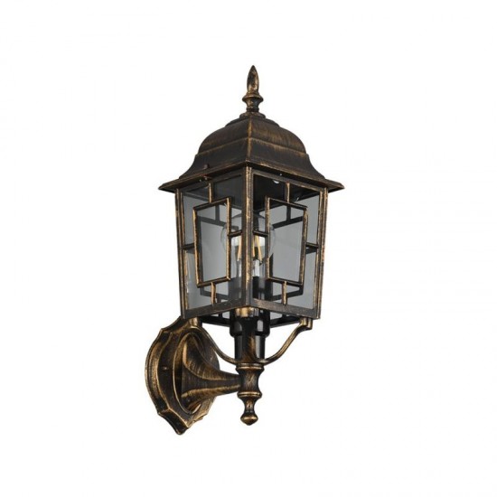 77784-049 Black & Gold Wall Lamp with Clear Diffuser
