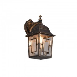 77785-049 Black & Gold Wall Lamp with Clear Diffuser