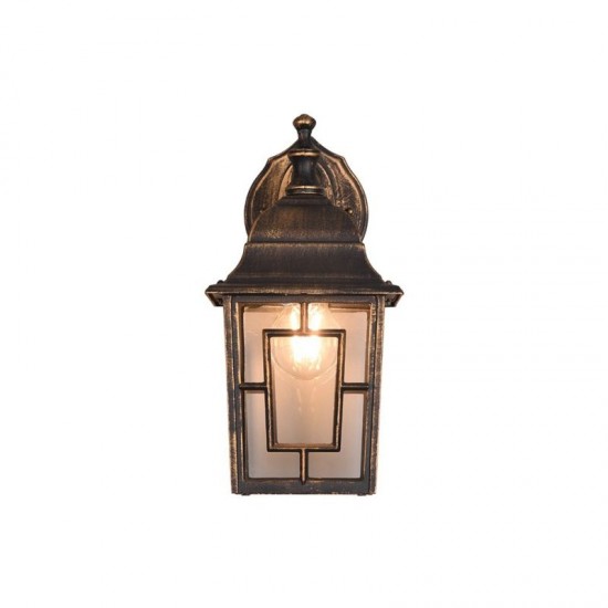 77785-049 Black & Gold Wall Lamp with Clear Diffuser
