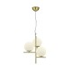 46076-049 Matt Brass 3 Light Centre Fitting with White Glass