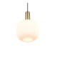 77377-049 Black & Matt Brass Pendant with Ribbed White Glass