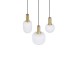 77373-049 Black & Matt Brass 3 Light Cluster Pendant with Ribbed White Glass