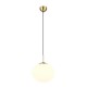 77451-049 Matt Brass Pendant with White Oval Glass