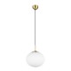 77451-049 Matt Brass Pendant with White Oval Glass