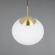 77451-049 Matt Brass Pendant with White Oval Glass