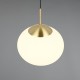 77451-049 Matt Brass Pendant with White Oval Glass