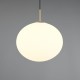 77451-049 Matt Brass Pendant with White Oval Glass