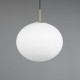 77451-049 Matt Brass Pendant with White Oval Glass