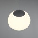 77452-049 Matt Black Pendant with White Oval Glass