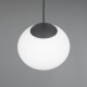 77452-049 Matt Black Pendant with White Oval Glass