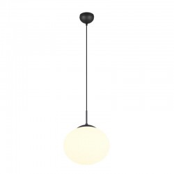 77452-049 Matt Black Pendant with White Oval Glass