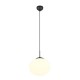 77452-049 Matt Black Pendant with White Oval Glass