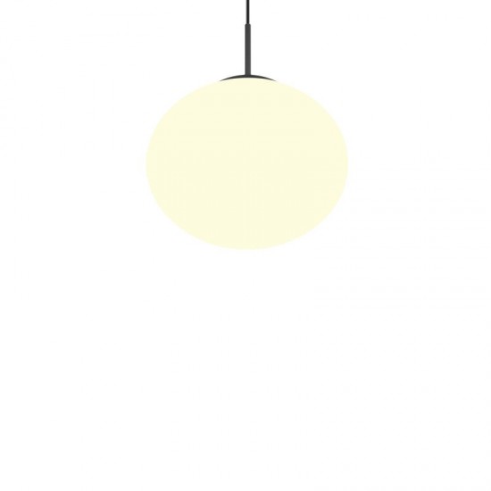 77452-049 Matt Black Pendant with White Oval Glass