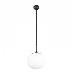 77452-049 Matt Black Pendant with White Oval Glass