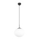 77452-049 Matt Black Pendant with White Oval Glass