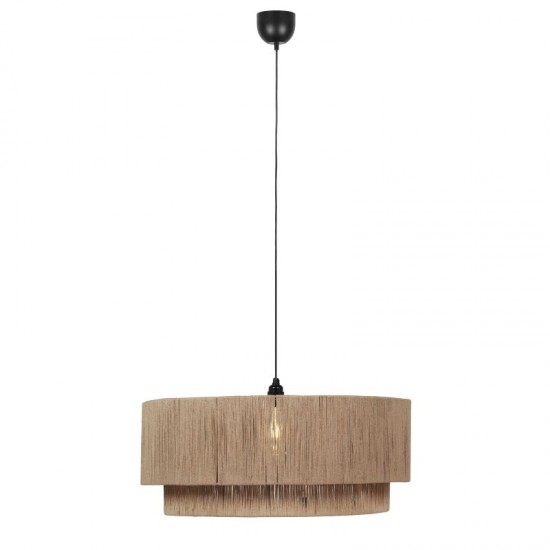 77694-049 Black Pendant with Natural Jute