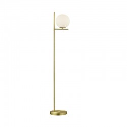 46077-049 Matt Brass Floor Lamp with White Glass