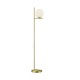 46077-049 Matt Brass Floor Lamp with White Glass