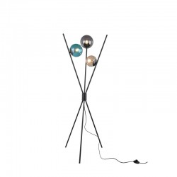 46794-049 Black 3 Light Tripod Floor Lamp with Multicolour Glasses