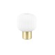 77375-049 Matt Brass Table Lamp with Ribbed White Glass