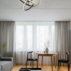 77017-049 Black LED Semi Flush 3000K