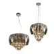 70023-052 Smoky Glass & Crystal with Chrome 9 Light Pendant 70023-052 Smoky Glass & Crystal with Chrome 9 Light Pendant