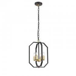 Berlin 1 - Matt Black & Gold 4 Light Pendant Berlin 1 - Matt Black & Gold 4 Light Pendant