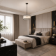Monaco 4BK - Matt Black 5 Light Pendant with Clear Glass Rods