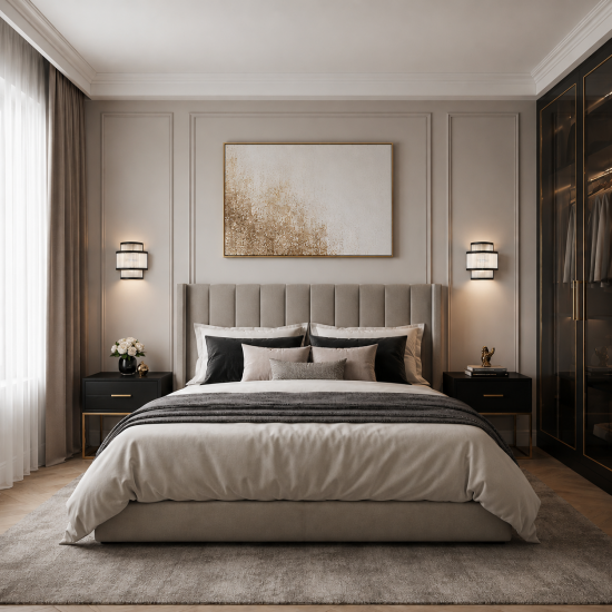 Monaco WBK - Matt Black 2 Light Wall Lamp with Clear Glass Rods