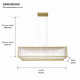 Monte Carlo 4 - Matt Gold 6 Light over Island Fitting with Clear Glass Rods