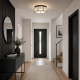 Monte Carlo 1 - Matt Black 5 Light Flush with Clear Glass Rods & Diffuser