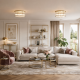 Monte Carlo 2 - Matt Gold 5 Light Flush with Clear Glass Rods & Diffuser