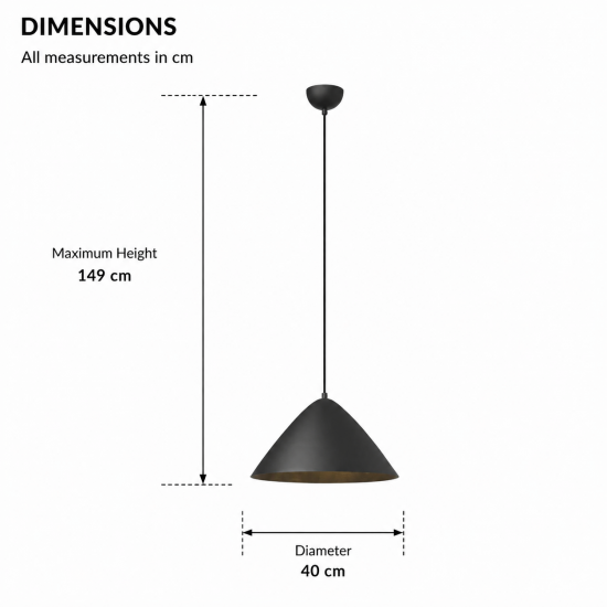 Tokyo 2 - Matt Black Pendant ∅ 40 cm