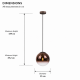 Zurich 1 - Matt Coffee Pendant with Ombre Copper Glass