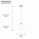 Zurich 3 - Matt Gold Pendant with White Opal Glass
