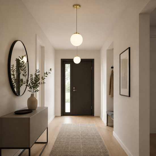 Zurich 3 - Matt Gold Pendant with White Opal Glass