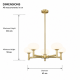 Chicago 1 - Brushed Brass 5 Light Cente Fitting with White Opal Glass