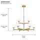 Chicago 2 - Brushed Brass 9 Light Cente Fitting with White Opal Glass