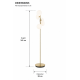 Chicago FL - Brushed Brass 5 Light Floor Lamp with White Opal Glass