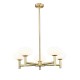 Chicago 1 - Brushed Brass 5 Light Cente Fitting with White Opal Glass
